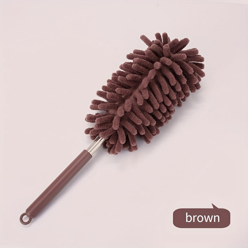 Retractable Rod Microfiber Dust Removal Brush: This cleaning tool is hand washable and suitable for use in offices, cars, windows, furniture, and ceiling fans.