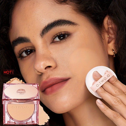 Valentine's Day gift: O.TWO.O 3D Soft Focus Face Powder for all skin types, long-lasting and oil-controlling, with natural skin tones and anti-transfer properties. Includes puff makeup