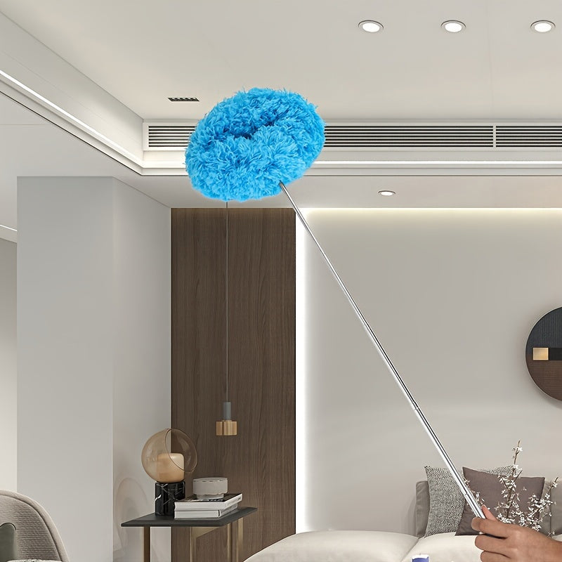 Extendable Metal Handle Feather Duster, Versatile Dusting Brush for Ceiling Fans, Walls, Cars, Living Rooms, Bedrooms, and Patios - No Batteries Needed!