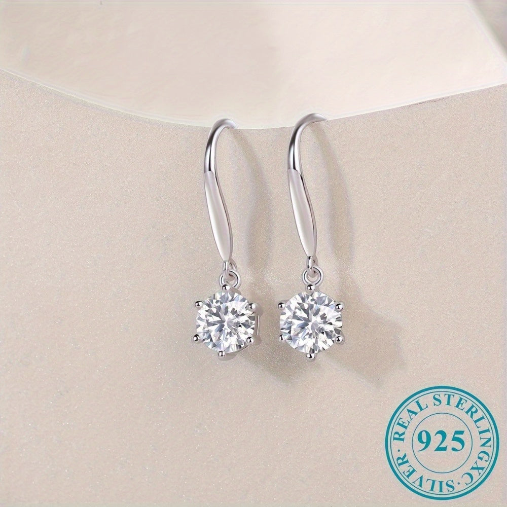 Stylish Earrings in 925 Sterling Silver Plating, Embedded with Synthetic Zirconia for a Dazzling Look - Safe for Sensitive Skin, Long-lasting, and Versatile for Any Occasion - Ideal for Everyday, Special Occasions, or Gifting - Suitable for All Seasons