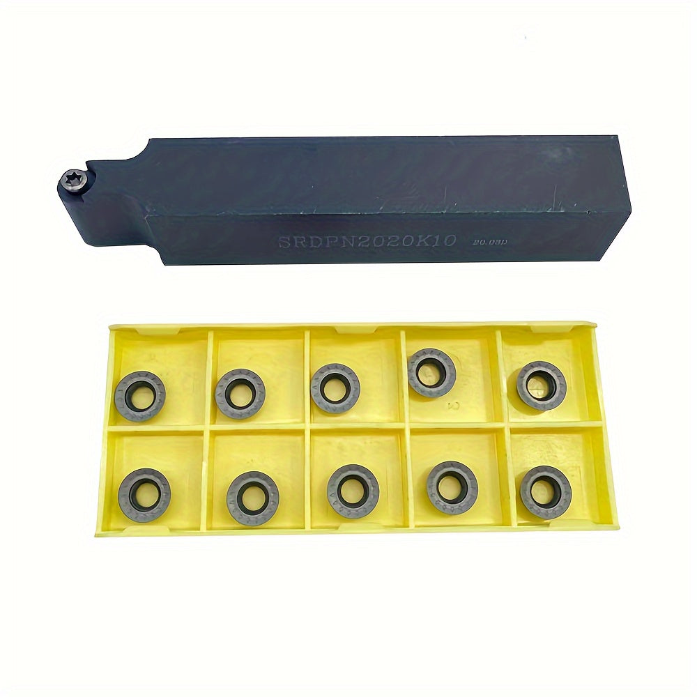 CHENGLU SRDPN Pro Carbide Insert Holder with 10pcs RPM Tool Set is suitable for 45° lathe turning for precision metalworking, plane turning, and is CNC compatible.