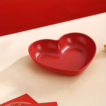 Heart-Shaped Serving Set for Valentine's Day, weddings, and romantic dinners. Includes salad, fruit plates, cereal bowls, snack dishes, and potato chips.