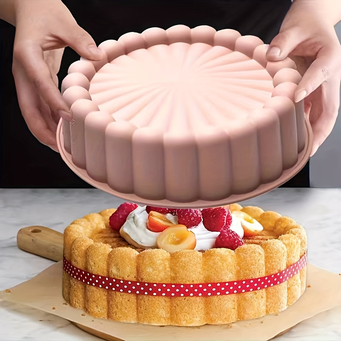 Multi-purpose 19.99cm Silicone Cake Mold with Nonstick Coating - Ideal for Wedding, Birthday Celebrations, and Beyond!