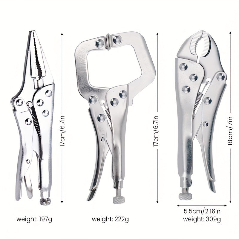 AIRAJ Locking Pliers made of carbon steel for welding and industry use. Features a high torque fixed clamping mechanism.