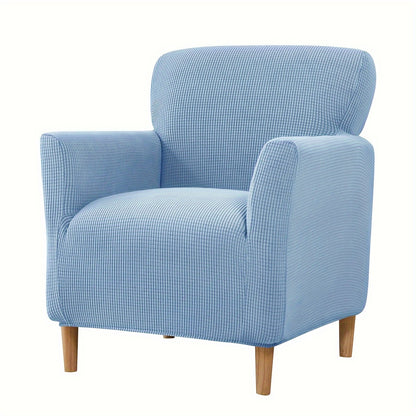 Modern armchair slipcover with slip-resistant design, machine washable polyester/spandex, and elastic-band closure - fits standard armchairs.