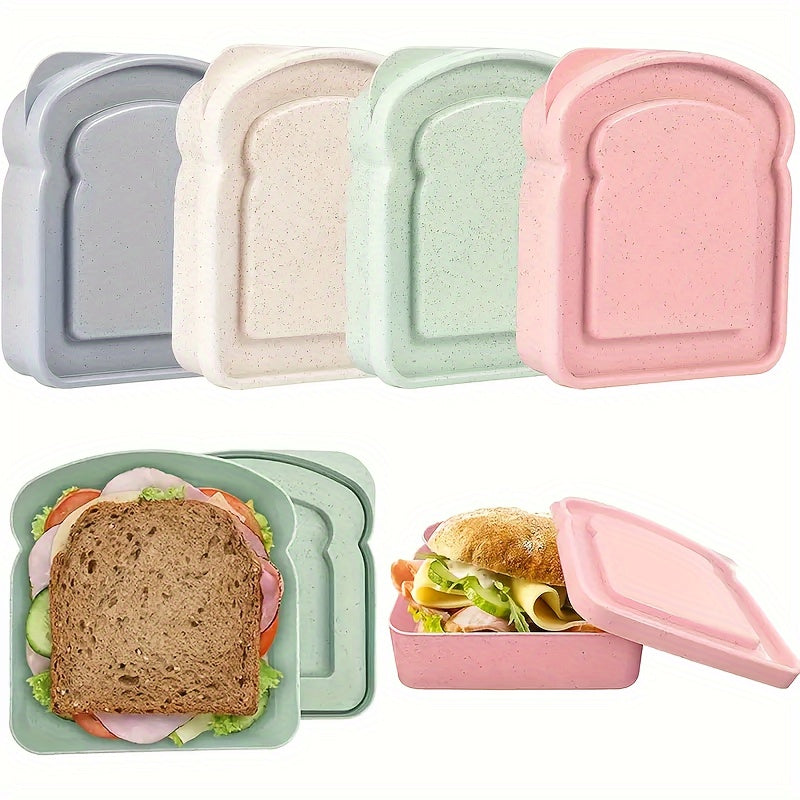 Durable, eco-friendly sandwich container shaped like toast. Great for packing lunches and storing food, perfect for work, school, picnics, and outdoor adventures. Free from BPA for added peace of mind.