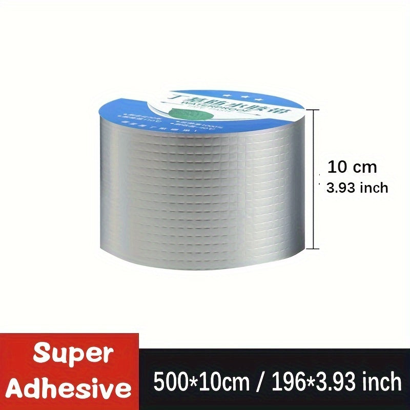 Waterproof, heat-resistant butyl tape for sealing leaks on roofs, pipes, and walls.