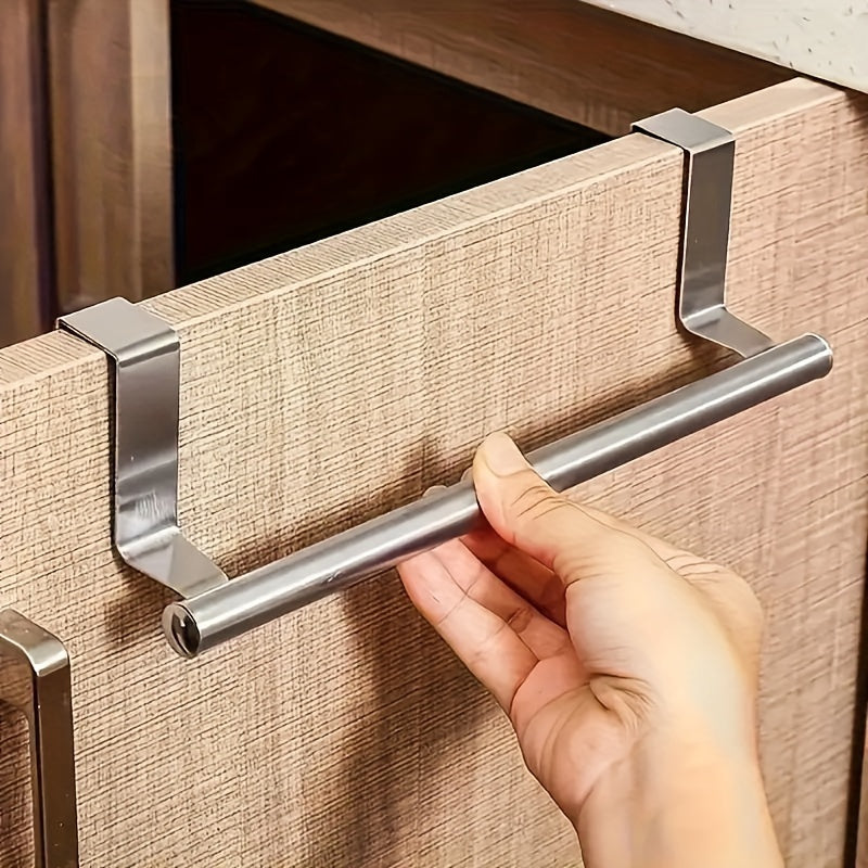 Sleek Stainless Steel Towel Bar: Stylish, Space-Saving Storage for Bathrooms and Kitchens.