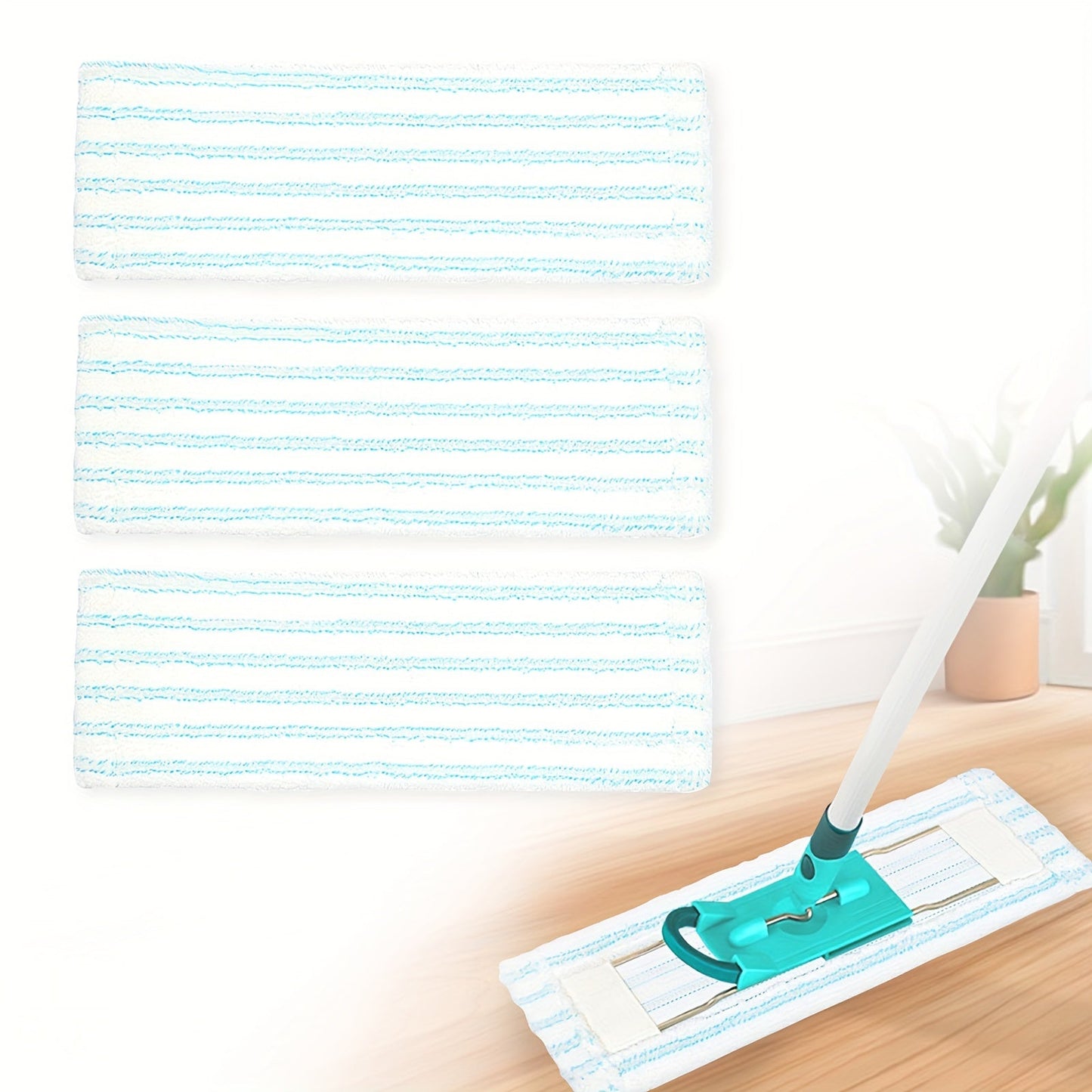 Leifheit Profi XL Microfiber Mop Pads - Set of 3, Long-Lasting and Easy-to-Clean Cloths for Effective Home Cleaning