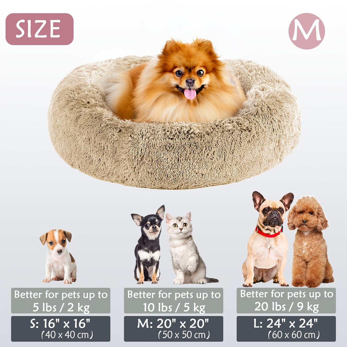 Cozy round pet bed for dogs, ideal for autumn and winter indoor sleeping.