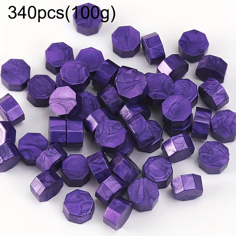 340pcs 100g Octagonal Wax Particles for DIY Gift Box Sealing Wax