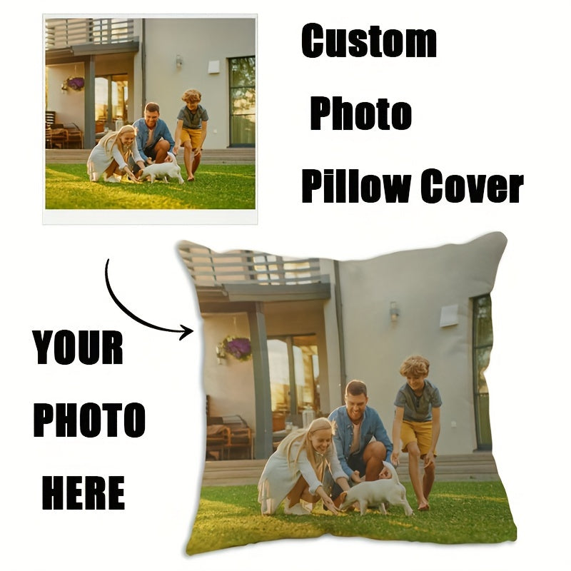 Soft Short Plush Custom Pet Photo Pillowcase, Single-Sided Print - 45.72x45.72 cm - Perfect for Home & Sofa Decor - Cushion Not Included - Great Valentine's Day Gift Idea