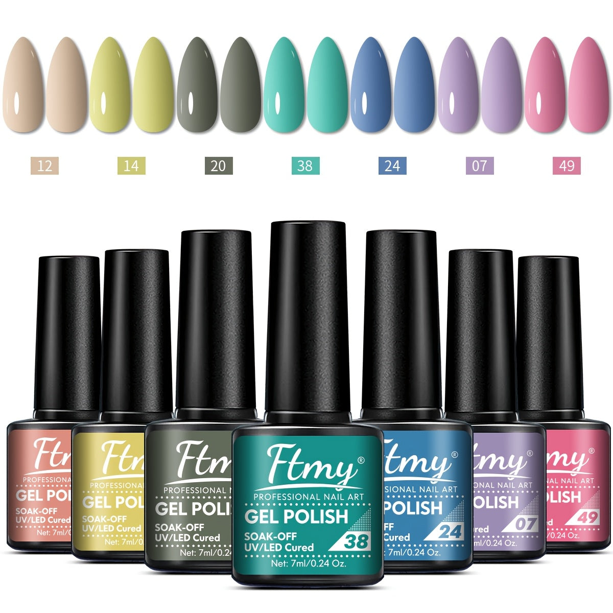 7-piece Nail Gel Polish Set for long-lasting, UV gel manicures.