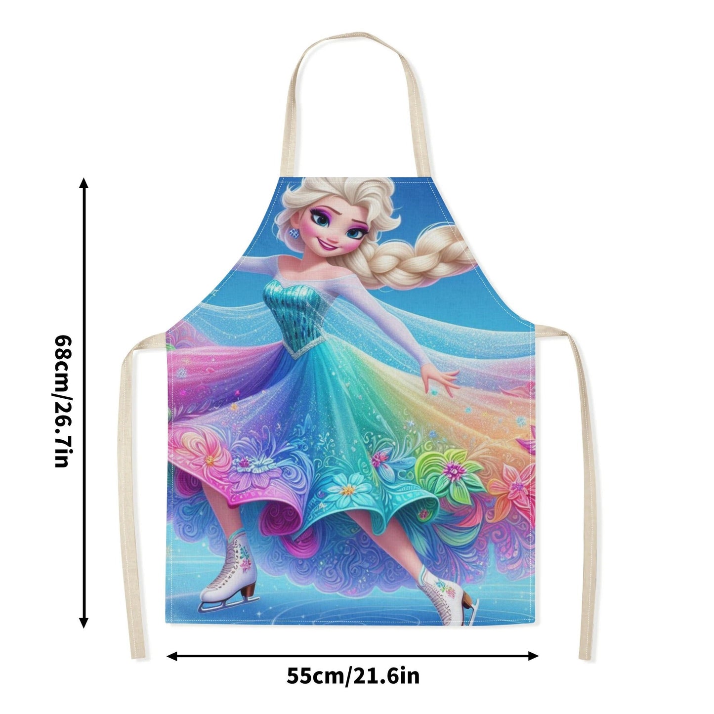 Stay stylish and clean in the kitchen with our Disney Elsa Princess Cartoon Printed Apron. Made from waterproof polyester woven fabric, this apron features a beautiful floral pattern that is perfect for hotel, supermarket, restaurant, fruit shop, milk