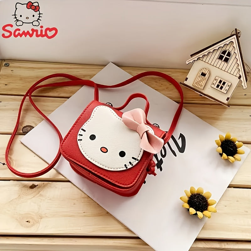 Sanrio Hello Kitty Mini Crossbody Bag features a cute cartoon design, PU material, washable, snap closure, and multiple color options. Perfect for women's fashion accessories, casual