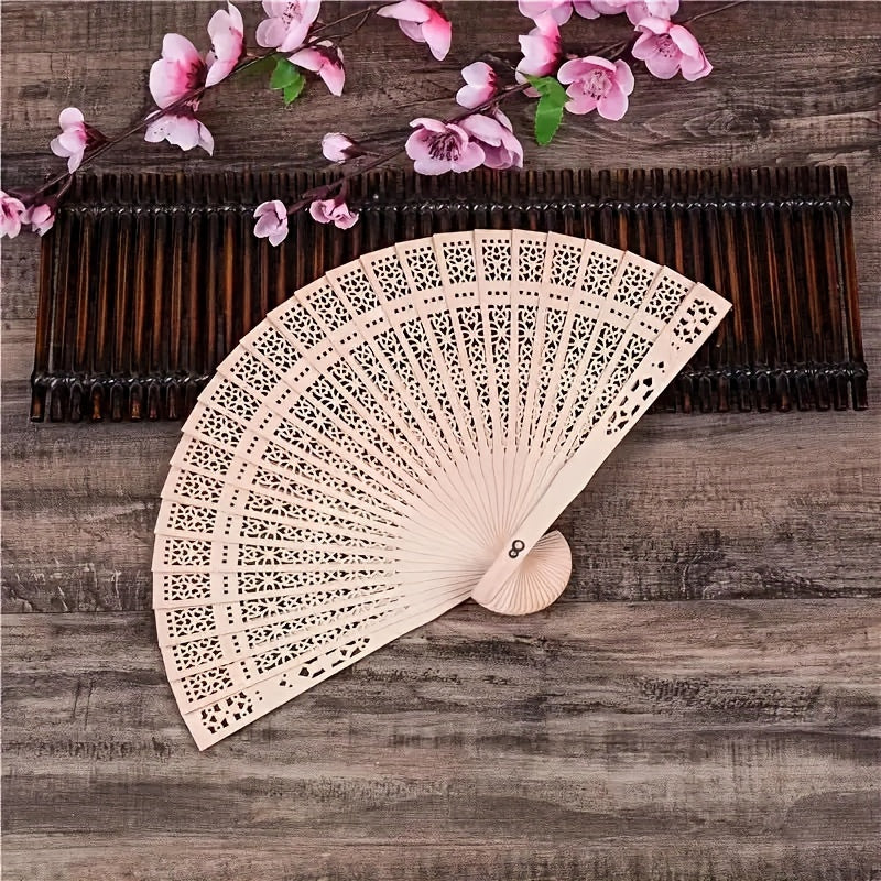 Wedding Fans Set of 10/20/30 Portable Chinese Sandalwood Fans, Perfect Wedding Gifts for Guests, Beautiful Birthday Party Decorative Painted Fans, Lovely Addition to Home Decor