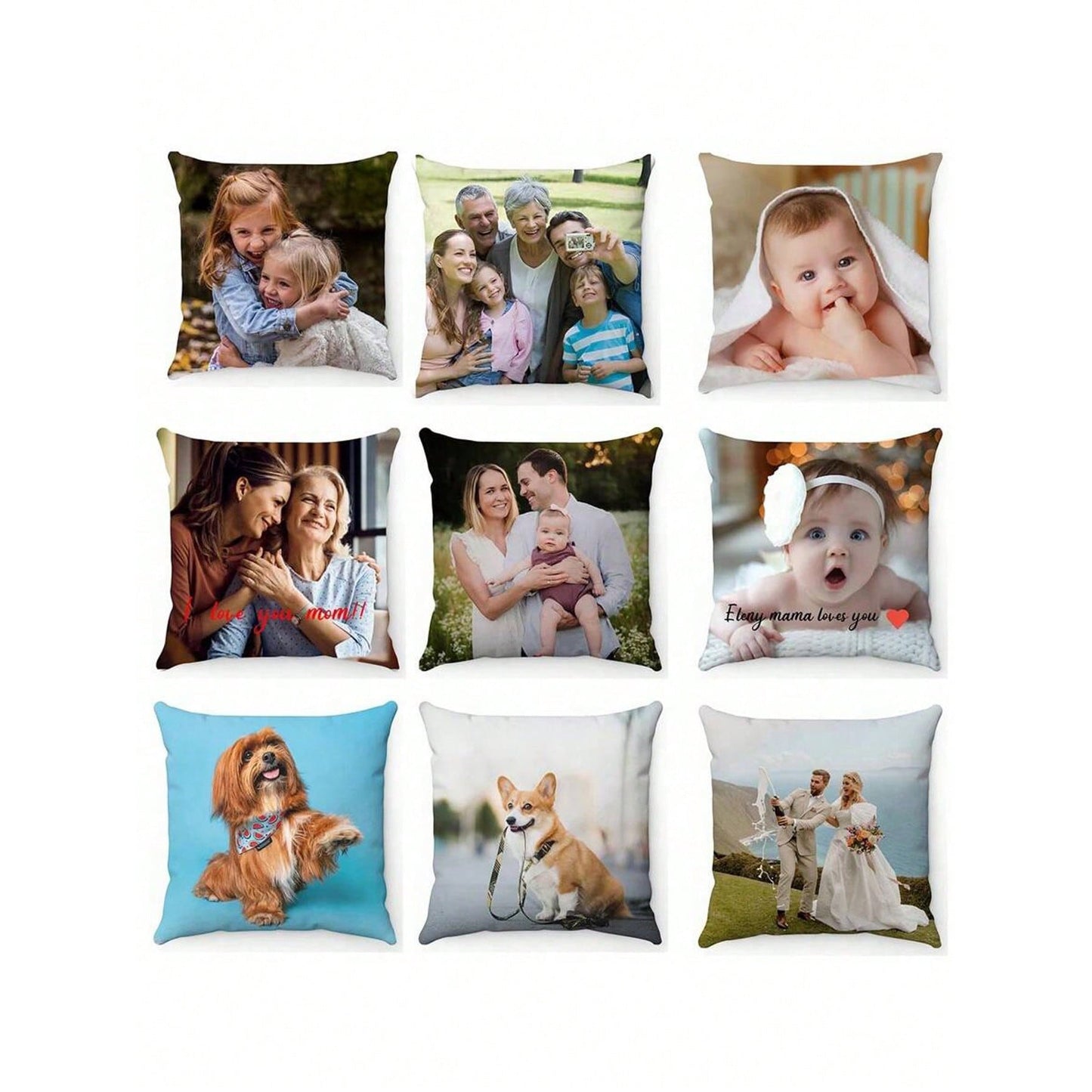 Customized pillowcase with a single-sided print featuring a couple's photo - ideal for Mother's Day, Father's Day, Thanksgiving, and Teacher Appreciation gifts. Made from a soft polyester blend in a variety of colors.