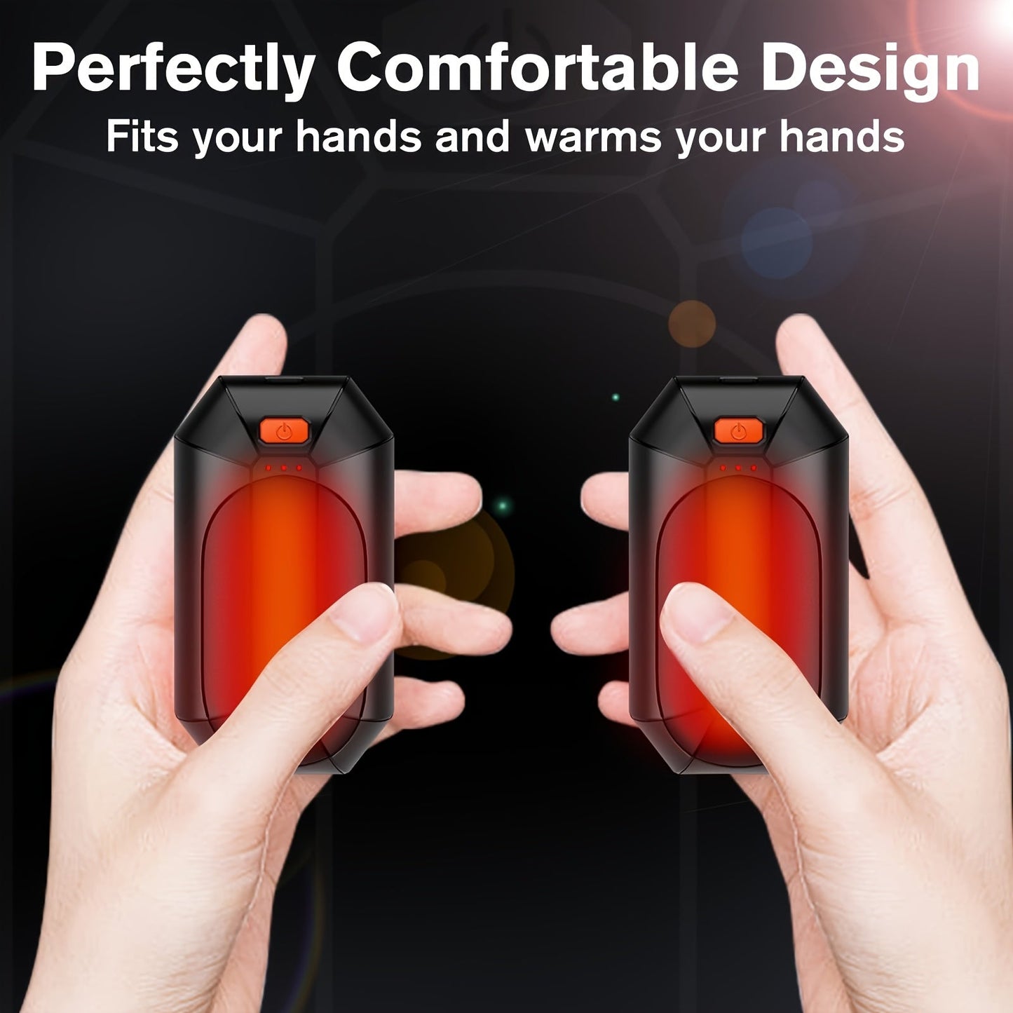 Set of 2 Rechargeable Hand Warmers, USB Heated Mittens with 4000mAh Lithium Battery, Made of Energy-Efficient ABS Material for Long-Lasting Heat, Ideal for Outdoor Activities such as Camping, Hunting, Golf - Pack of 2