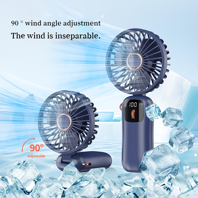 Get your hands on the perfect personal cooling solution with this Mini Portable Fan. This handheld fan is rechargeable via USB charging and comes with 100 speed settings for customized comfort. The fan is silent and small, making it ideal for use in