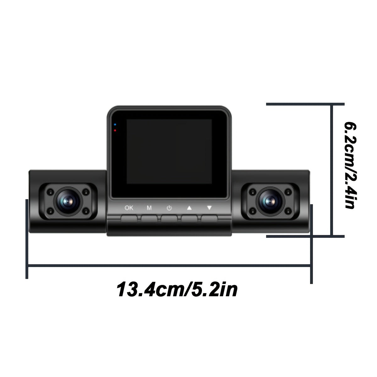 1pc 4 Channel 1080P HD Dash Cam with Night Vision, LED Display, and Front/Left/Right/Rear Recording for Drivers Side.