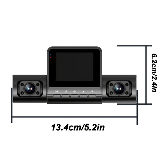 1 dona 4 Kanal 1080P HD Dash Cam, Tunggi Ko'rinish, LED Ekran va Old/Chap/O'ng/Qo'shimcha Qaytish uchun Haydovchilar Tomoni.