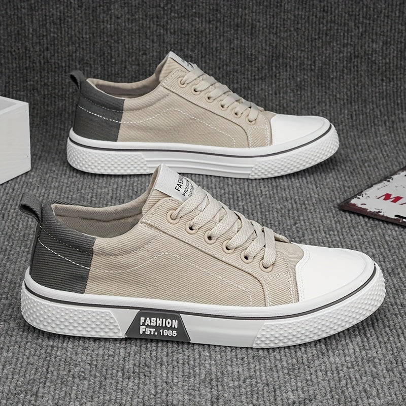 Men's breathable canvas sneakers with non-slip sole for all-season comfort.