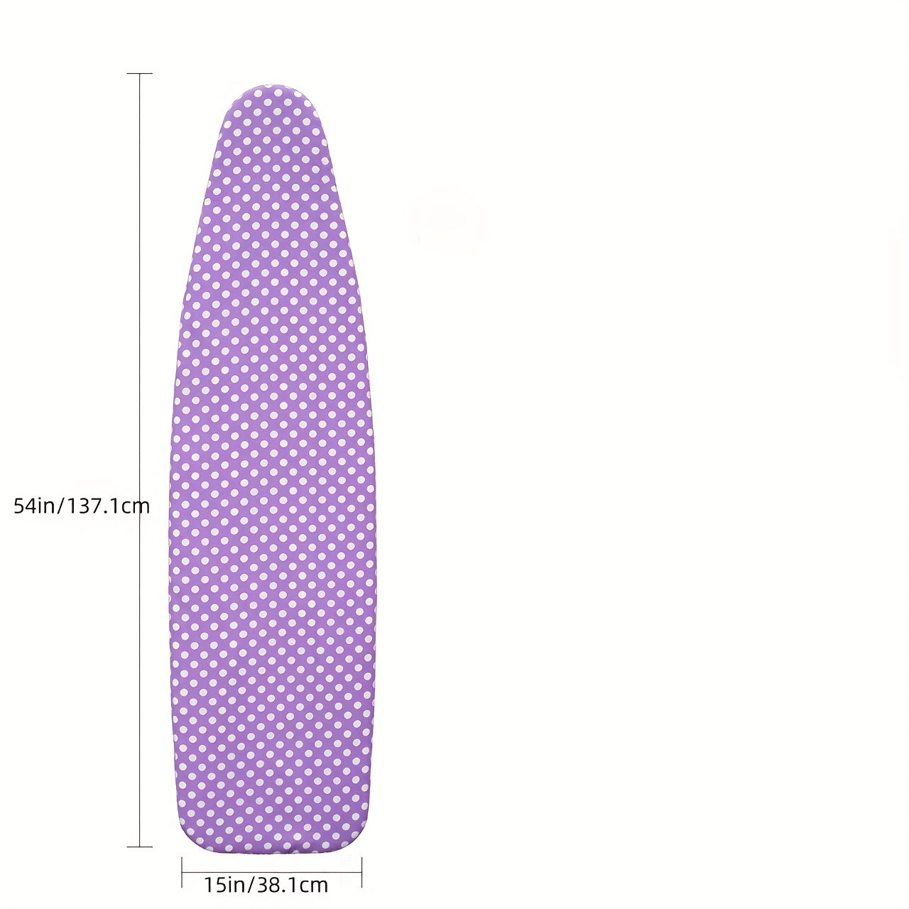 A purple base cover with white polka dots, enhanced with a titanium coating to protect against burning and staining. It has elastic edges for a secure fit and two fasteners on the back.