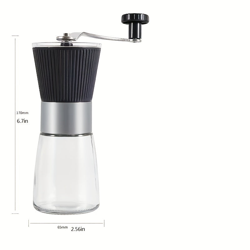 Coffee grinder set includes one manual coffee mill and one portable coffee grinder.