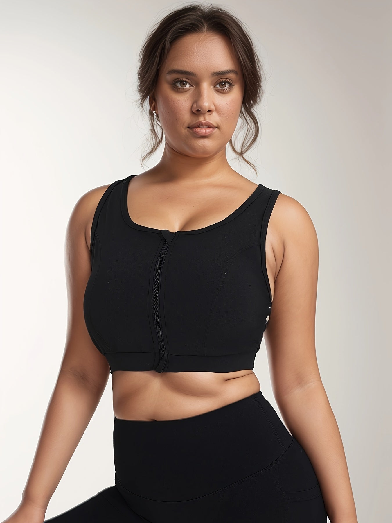 Plus Size Black Sports Bra