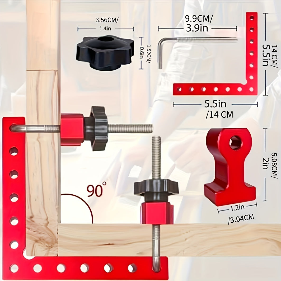 1 Pack of Durable Metal 90 Degree Angle Clamps for Woodworking, Picture Frames, and Cabinets - Non-Electric Hand Tool