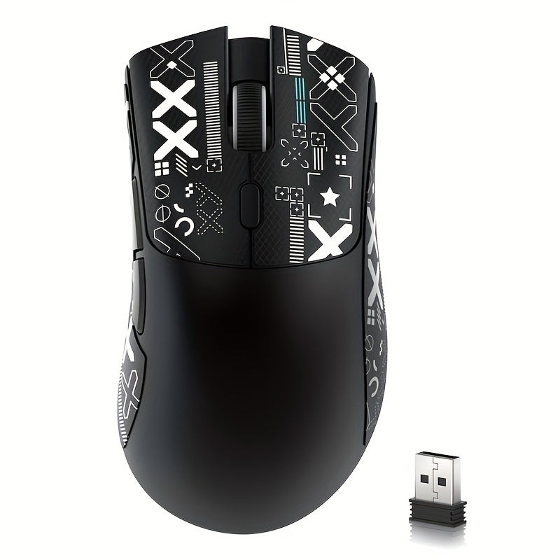 Attack Shark R1 59G Lightweight Wireless Gaming Mouse with Anti-Slip Stickers, 3 Modes (2.4Ghz/Wireless/Wired), 5 Programmable Buttons, 6 DPI Settings (Up to 18000), PAW3311 Sensor.