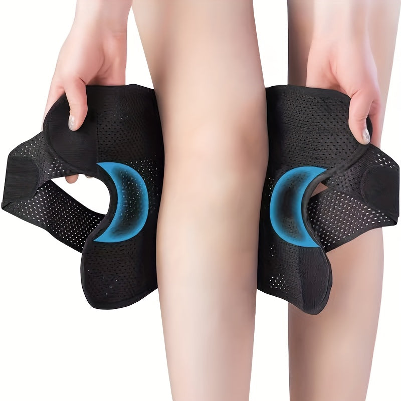 Menics Adjustable Knee Brace with Side Stabilizers for Meniscal Tear and Knee Support - Made with 100% Polyester Medium Stretch Fabric, Pull-On Closure, Professional Grade.