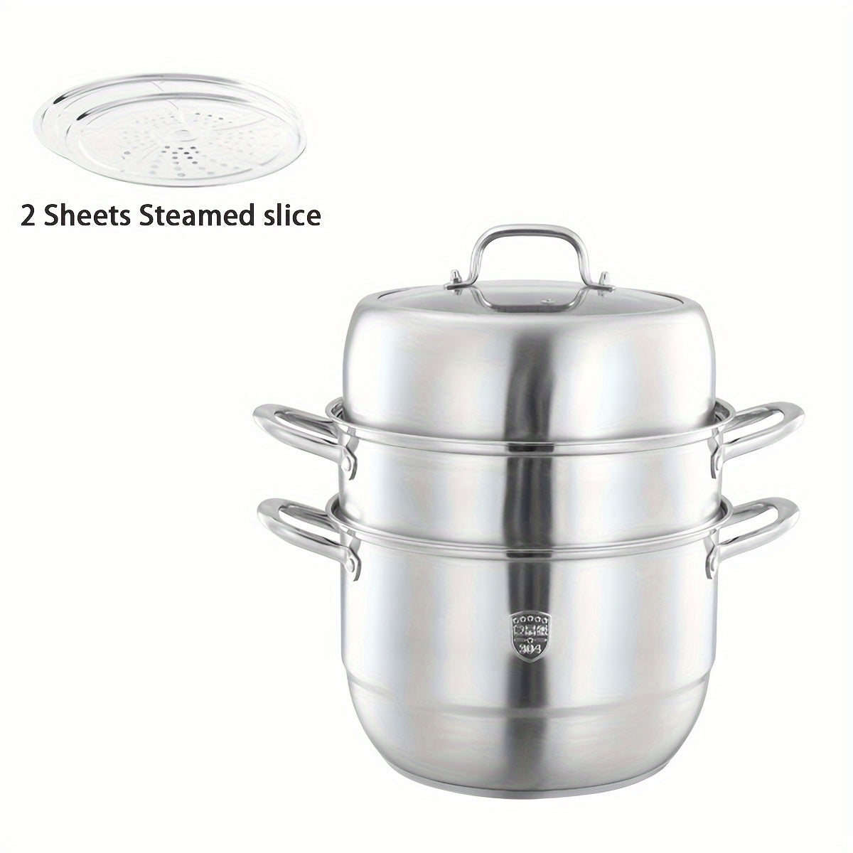 This multi-layer steamer set is made of high-quality stainless steel and comes with 2 or 3 layers, offering a large capacity for all your cooking needs. With a thick bottom, it is suitable for use on both induction cookers and gas stoves. Made from