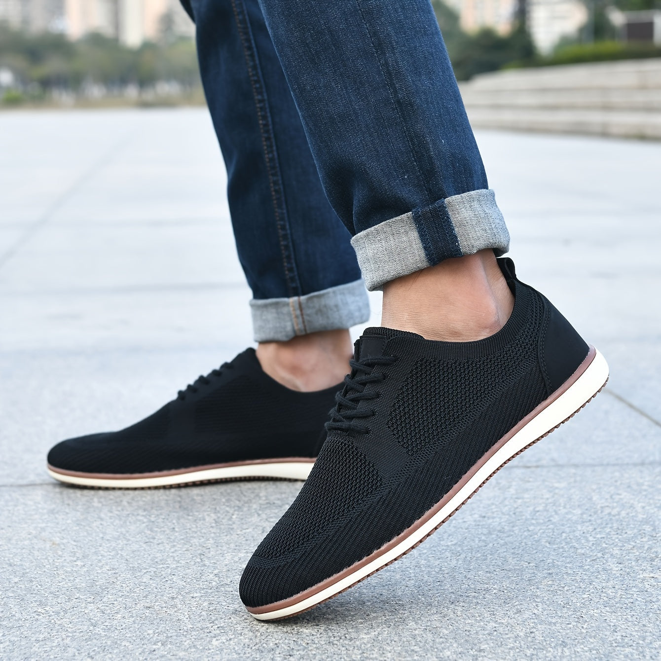 VANWEIR Men's Casual Sneakers with Lightweight Slip-On Design, Ideal for Golf and Outdoor Activities in All Seasons, Featuring Fabric Upper and TPR Sole for Comfort and Durability.