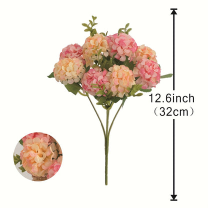 10 Head Artificial Hydrangea Bouquet for Wedding and Home Decor