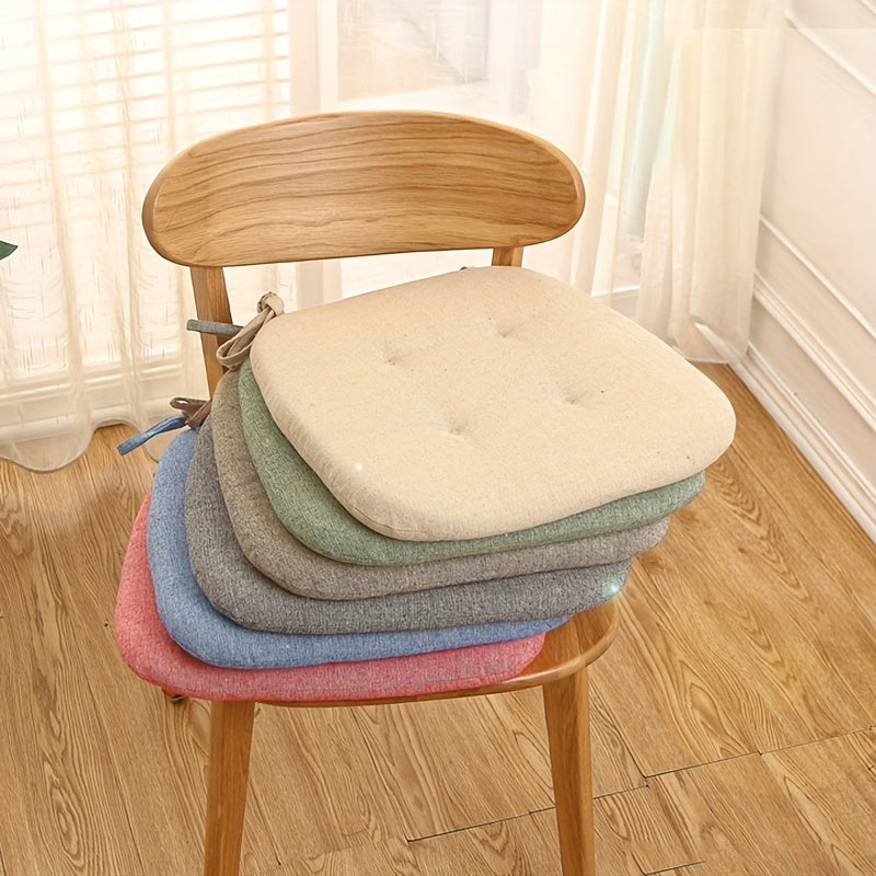 1 Solid Color Chair Cushion with Anti-slip and Anti-fouling features, suitable for all seasons and ideal for home dining chairs.