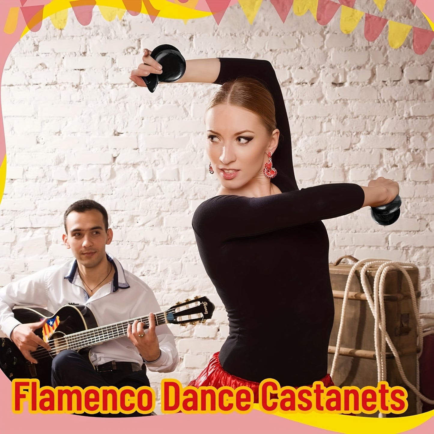 2 Ole Ole Spanish Castanets for Flamenco,  ideal for musicians and collectors.