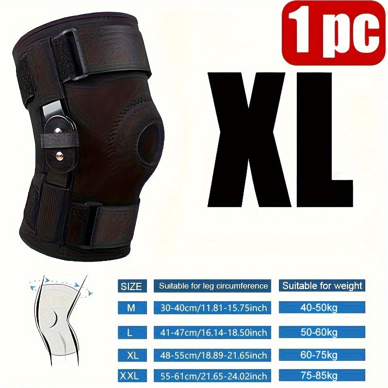 1 pc Knee Brace with Steel Plate Support and Double Straps for Rehabilitation and Joint Protection. Order one size up.