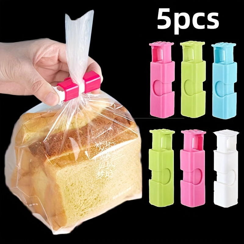 Food Bag Chip Clips available in packs of 5 or 10. These airtight clips are perfect for sealing bread bags, keeping food fresh and free from moisture. They can also be used for sealing milk powder bags, plastic bags, and snack bags. These spring sealing