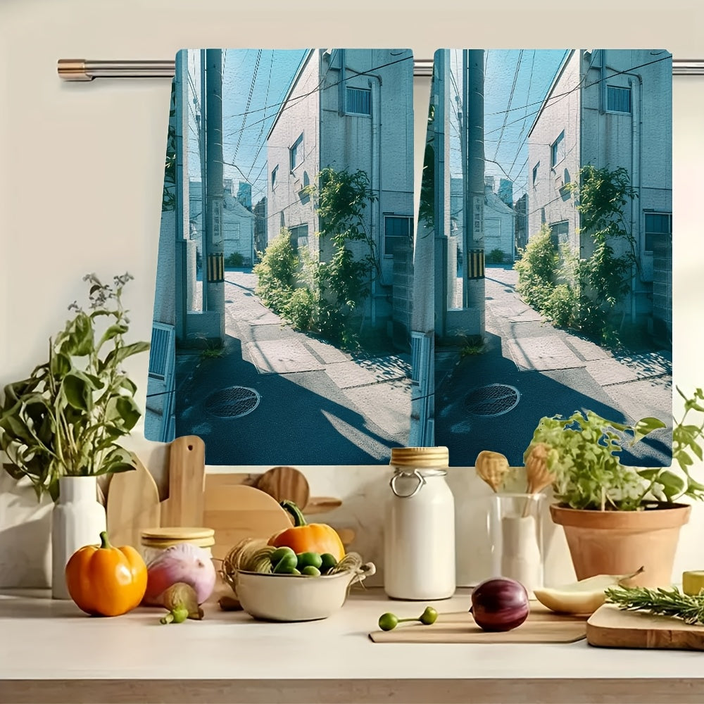 This pair of ultra-soft kitchen towels is perfect for a day exploring a local photography exhibit or art show. Highly absorbent and ideal for holiday decorations, these dish towels are machine washable and measure 40.64 x 60.96 cm.