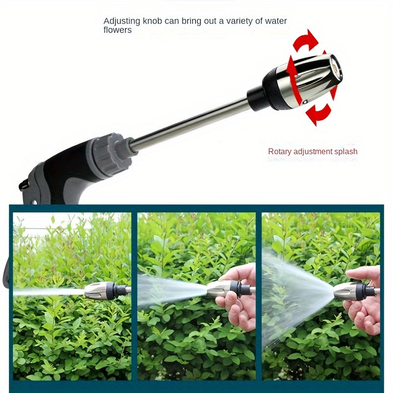 Portable high-pressure water gun with foam nozzle for cars, home, and garden use, suitable for Europe and America.