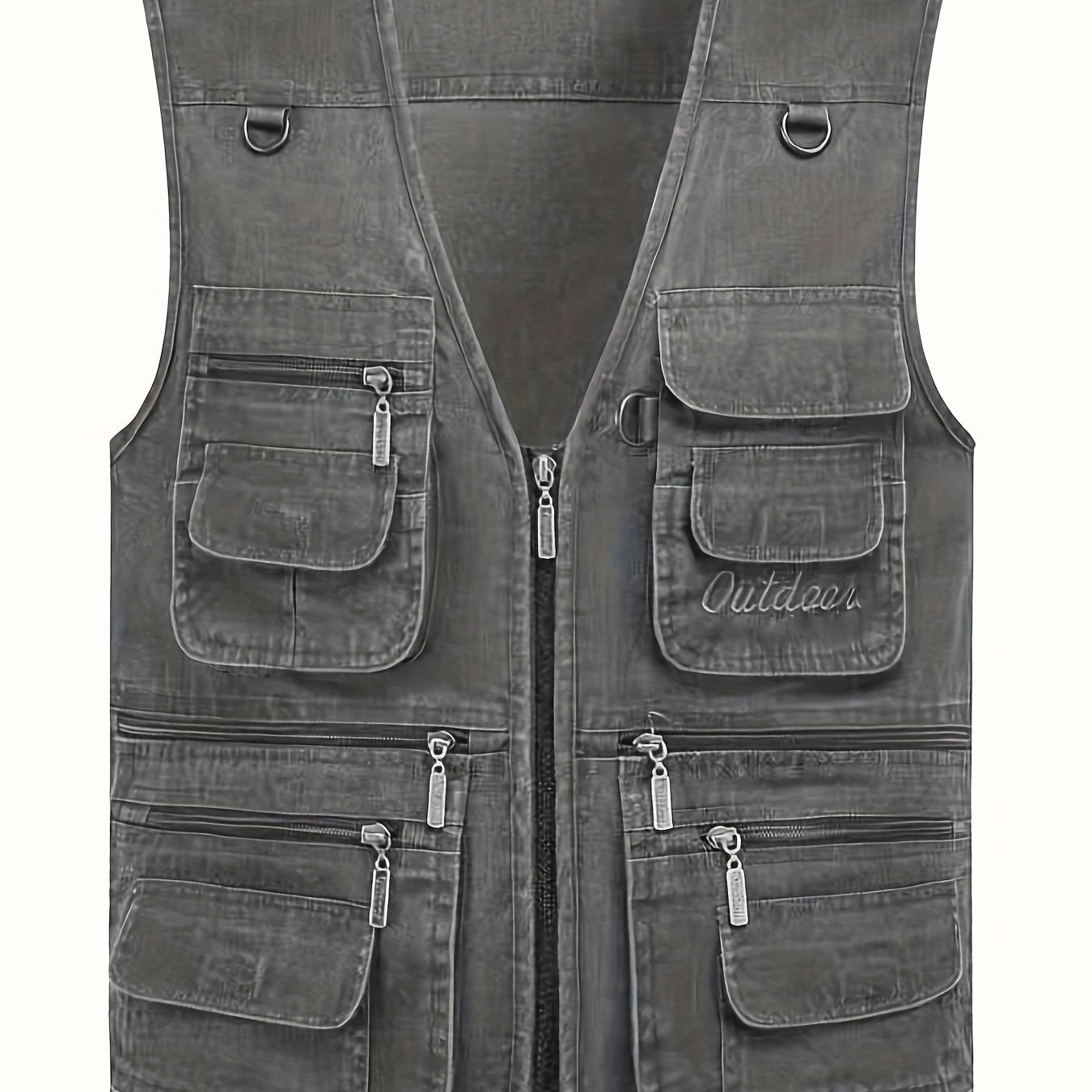 Plus size men's vest with multiple pockets made from soft, skin-friendly cotton blend for spring/fall and winter.