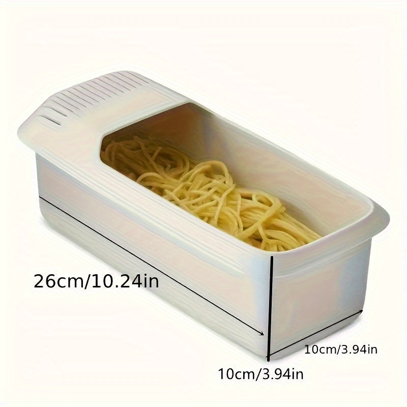 This essential kitchen gadget is perfect for quick meals in apartments and dorms. The heat-resistant Microwave Pasta Cooker with Strainer is made of easy-clean plastic and is designed for hassle-free noodle steaming.