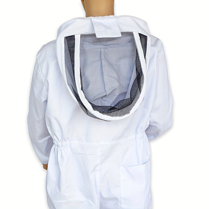 Durable full body beekeeping suit with hood for beekeepers, multiple sizes available