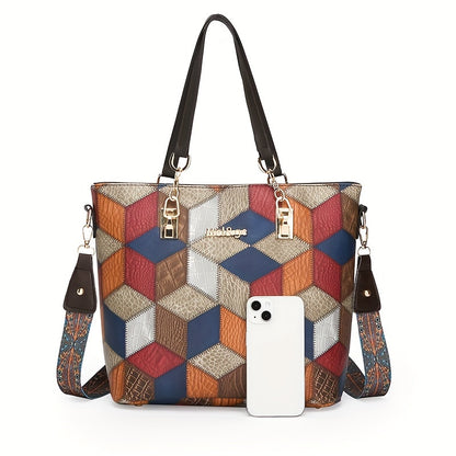 5 fashionable patchwork crossbody handbags, perfect for commuting and office use.