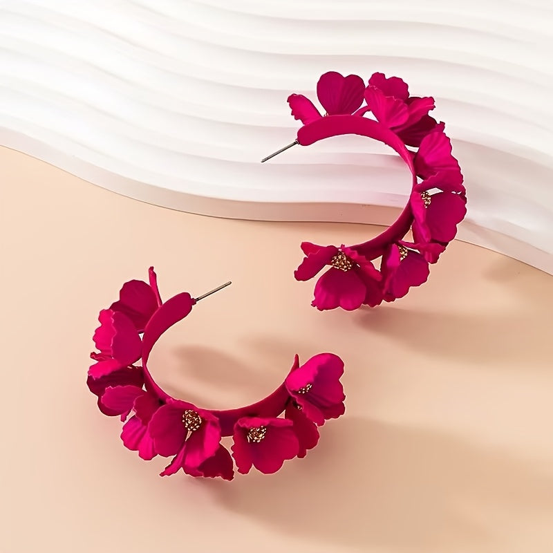 Elegant flower-shaped earrings fit for special occasions such as birthdays, dates, dances, banquets, weddings, parties, vacations, and shopping.