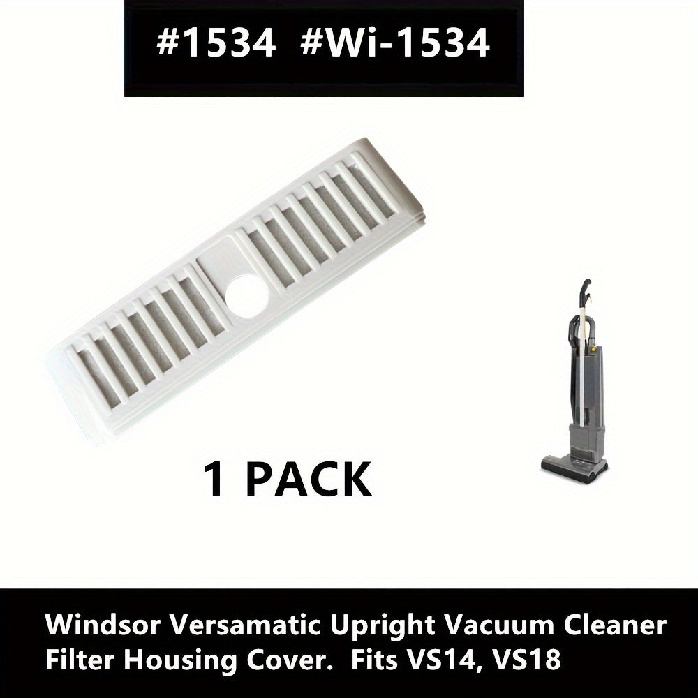 Replacement foam housing cover filter for Windsor Versamatic upright vacuum cleaner models VS14 and VS18, pack of 1 (item number 1534).