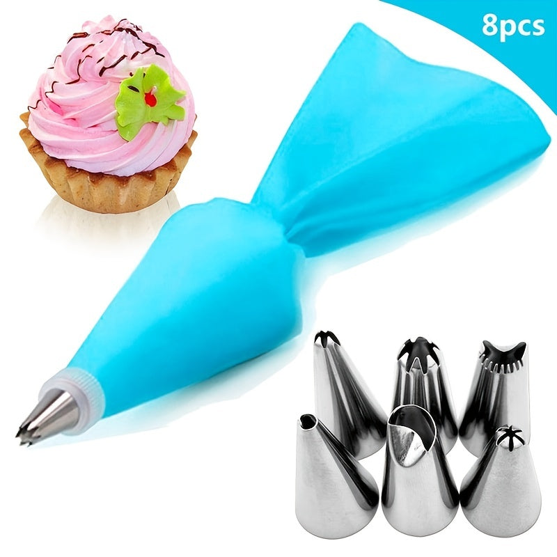 Silicone Pastry Bags Set for DIY Cake Decorating - Includes 8 and 26 Pieces with Nozzle Kit