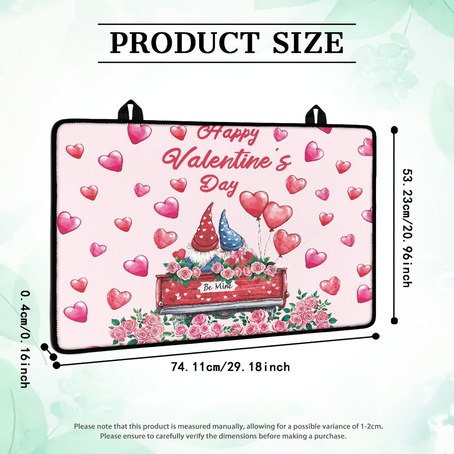 Valentine's Day-inspired stovetop cover featuring a charming gnome and heart design. Made with heat-resistant non-slip material to protect glass and ceramic surfaces from scratches. Perfect for coffee stations, kitchen decor, and more. Easy to wash and