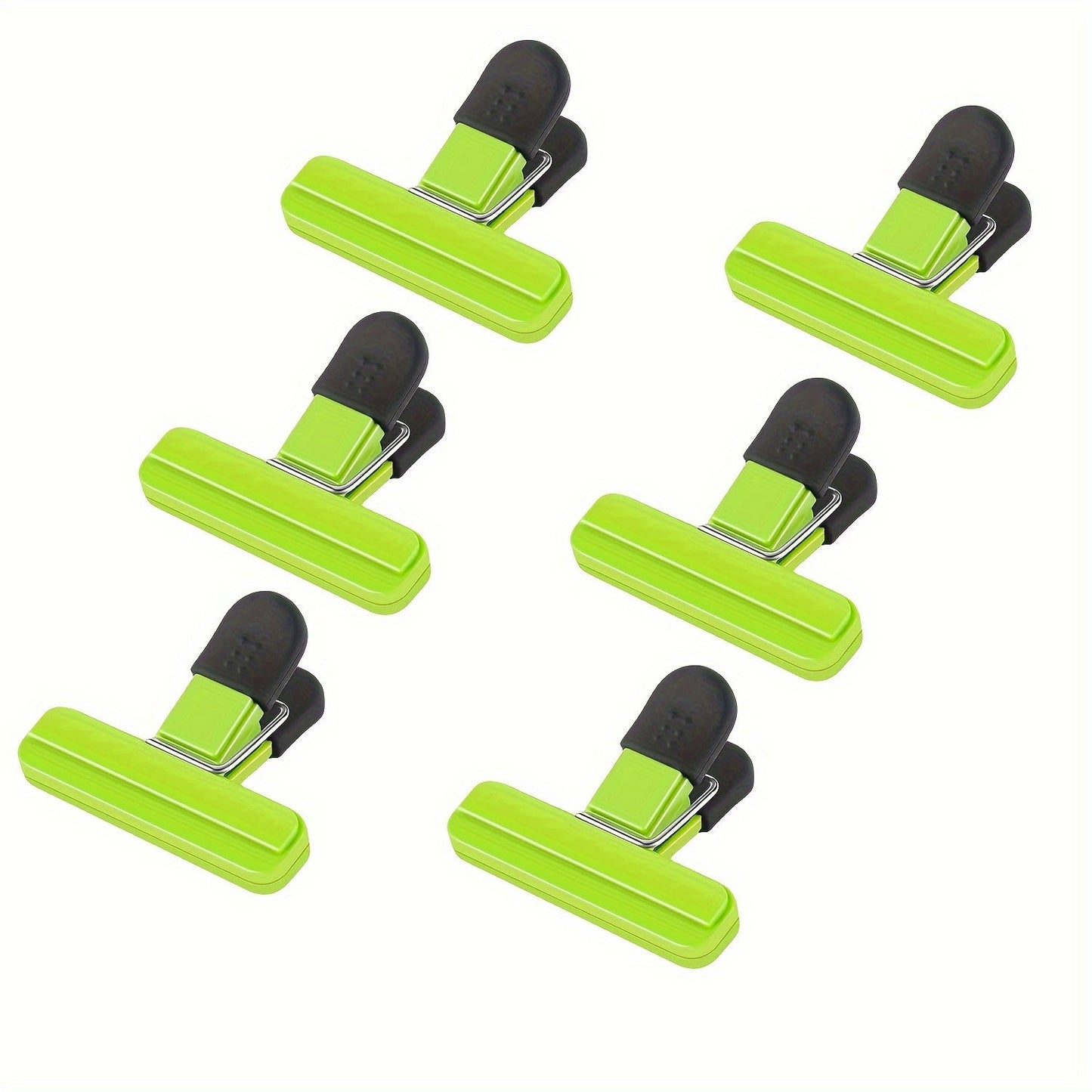 Set of 6 Food Bag Sealing Clips for Moisture-proof Storage. These Reusable and Durable Clamps are perfect for sealing snack bags, photos, and chip bags at home, in the office, or at school. Ideal for home organizers and storage solutions. A must-have